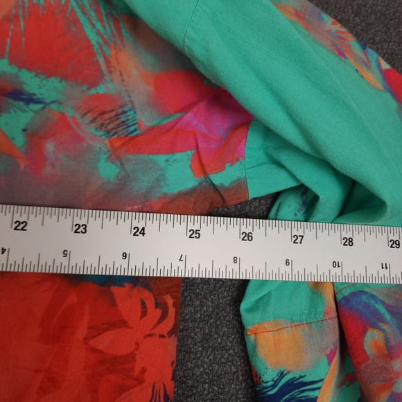 Soft Surroundings‎ Floral Print Kimono Top Oversized Turquoise Orange XL - Picture 3 of 8